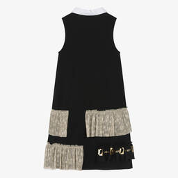 AIGNER-Girls Black & Gold Sleeveless Cotton Dress | Childrensalon Outlet