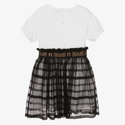 AIGNER-Girls Black & White Butterfly Dress | Childrensalon Outlet