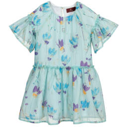 AIGNER-Girls Blue Chiffon Dress  | Childrensalon Outlet