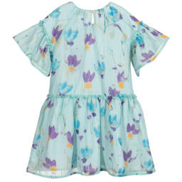 AIGNER-Girls Blue Chiffon Dress  | Childrensalon Outlet