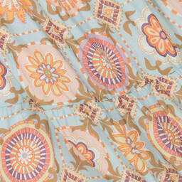 AIGNER-Girls Blue Cotton Tile Print Skirt | Childrensalon Outlet