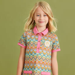 AIGNER-Платье с шевронным кружевом розовое для девочек | Childrensalon Outlet