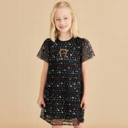 AIGNER-Элегантное черное платье с пайетками для девочек | Childrensalon Outlet