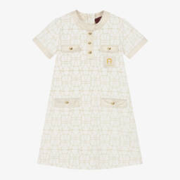 AIGNER-Элегантное кремовое и золотое платье для девочек | Childrensalon Outlet