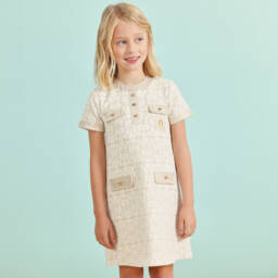 AIGNER-Элегантное кремовое и золотое платье для девочек | Childrensalon Outlet