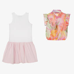 AIGNER-Girls Floral Cotton Blouse & Dress Set | Childrensalon Outlet