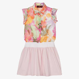 AIGNER-Girls Floral Cotton Blouse & Dress Set | Childrensalon Outlet