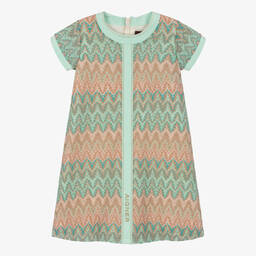 AIGNER-Girls Green & Pink Knitted Lace Dress | Childrensalon Outlet