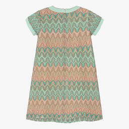 AIGNER-Girls Green & Pink Knitted Lace Dress | Childrensalon Outlet