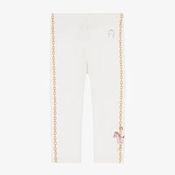 AIGNER-Girls Ivory Cotton Leggings | Childrensalon Outlet