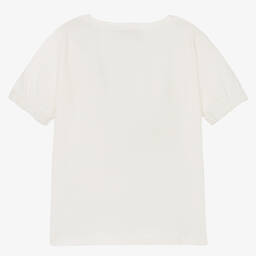 AIGNER-Girls Ivory Cotton Logo T-Shirt | Childrensalon Outlet