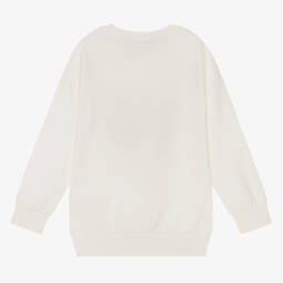 AIGNER-Girls Ivory Cotton Sweatshirt | Childrensalon Outlet