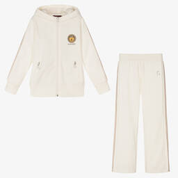 AIGNER-Girls Ivory Cotton Tracksuit | Childrensalon Outlet