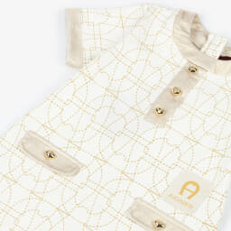 AIGNER-Girls Ivory Gold Luxe Dress | Childrensalon Outlet