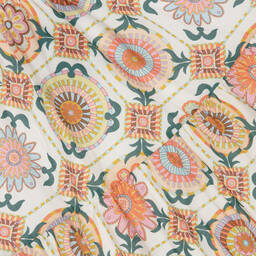 AIGNER-Кремово-оранжевое платье из хлопка с оборкой | Childrensalon Outlet