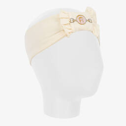 AIGNER-Кремовая повязка из хлопка пима для девочек | Childrensalon Outlet