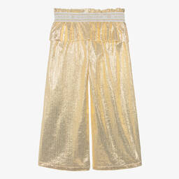 AIGNER-Girls Metallic Gold Peplum Trousers | Childrensalon Outlet