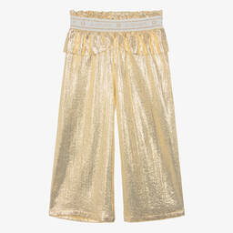 AIGNER-Girls Metallic Gold Peplum Trousers | Childrensalon Outlet