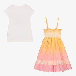 AIGNER-Girls Orange & Pink Ombré Dress Set | Childrensalon Outlet