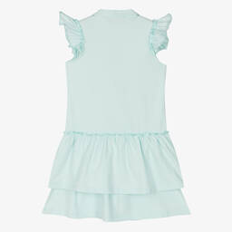 AIGNER-فستان بولو قطن جيرسي لون أزرق فاتح | Childrensalon Outlet