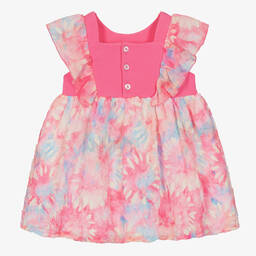 AIGNER-Розовое платье из хлопка и шифона с эффектом тай-дай | Childrensalon Outlet