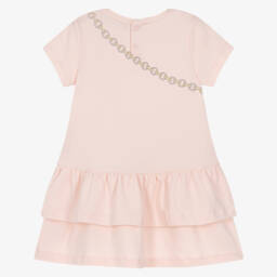 AIGNER-Girls Pink Cotton Dress with Cat & Handbag Print | Childrensalon Outlet