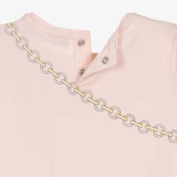 AIGNER-Girls Pink Cotton Dress with Cat & Handbag Print | Childrensalon Outlet