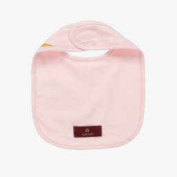 AIGNER-Girls Pink Cotton Feeding Bib | Childrensalon Outlet