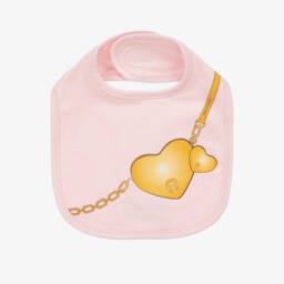 AIGNER-Girls Pink Cotton Feeding Bib | Childrensalon Outlet