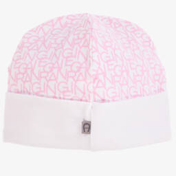 AIGNER-Girls Pink Cotton Logo Beanie | Childrensalon Outlet