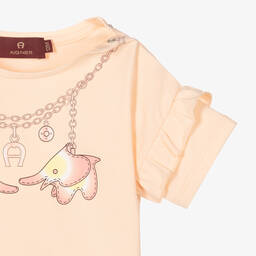 AIGNER-Girls Pink Elephant Print Logo T-Shirt | Childrensalon Outlet