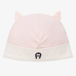 AIGNER-Girls Pink Pima Cotton Baby Hat | Childrensalon Outlet