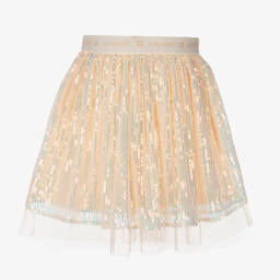AIGNER-Girls Pink Sequin Tulle Skirt | Childrensalon Outlet