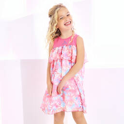 AIGNER-Girls Pink Sleeveless Chiffon Dress  | Childrensalon Outlet