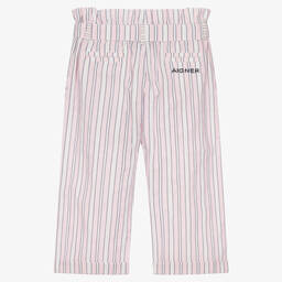 AIGNER-Girls Pink Stripe Cotton Trousers | Childrensalon Outlet