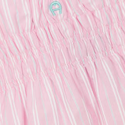 اقنر-فستان قطن بوبلين مقلم لون زهري وأبيض | Childrensalon Outlet