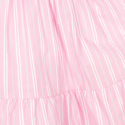 AIGNER-Girls Pink & White Striped Poplin Dress | Childrensalon Outlet