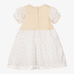 AIGNER-Girls White & Gold Crêpe Chiffon Dress | Childrensalon Outlet
