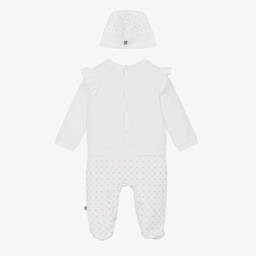 AIGNER-Белый комбинезон и шапочка из хлопка пима для девочек | Childrensalon Outlet