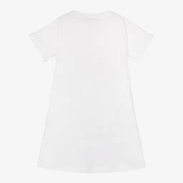 AIGNER-Girls White & Pink Cotton Dress | Childrensalon Outlet