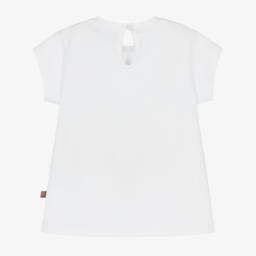 AIGNER-Girls White Striped Cotton Tee | Childrensalon Outlet