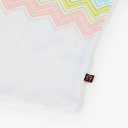 AIGNER-Girls White Striped Cotton Tee | Childrensalon Outlet