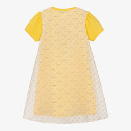 AIGNER-Girls Yellow Chiffon Polka Dot Dress | Childrensalon Outlet