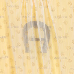 AIGNER-Girls Yellow Chiffon Polka Dot Dress | Childrensalon Outlet