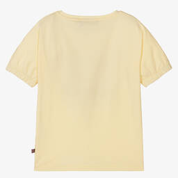 AIGNER-Girls Yellow Cotton Logo T-Shirt | Childrensalon Outlet
