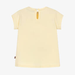 AIGNER-Girls Yellow Cotton Logo T-Shirt with Teddy Bear | Childrensalon Outlet