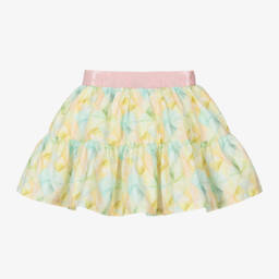 AIGNER-Girls Yellow Pastel Patterned Skirt | Childrensalon Outlet