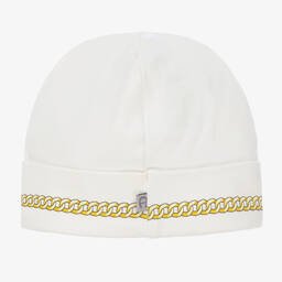 AIGNER-Ivory Cotton Baby Hat | Childrensalon Outlet