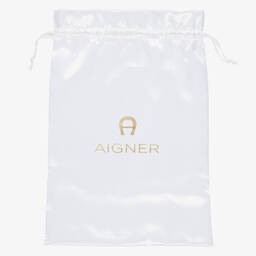 AIGNER-طقم أفرول بيبي غرو قطن بيما جيرسي لون عاجي وذهبي للأطفال | Childrensalon Outlet