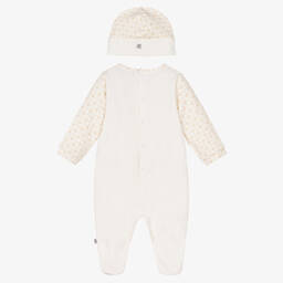 AIGNER-طقم أفرول بيبي غرو قطن بيما جيرسي لون عاجي وذهبي للأطفال | Childrensalon Outlet